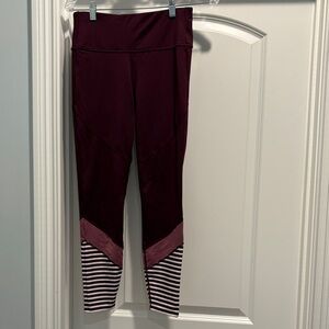 Joylab Burgundy and Pink Striped Leggings